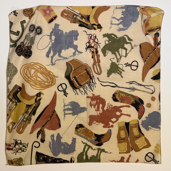 Western Cowboy Cowgirl Themed 21” Square Cotton Bandana - Picture 8 of 8
